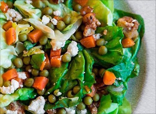 Peas, Carrots & Candied Walnut Salad